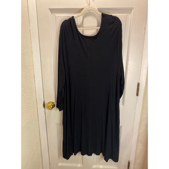 Black Boho Comfortable Stretchy Dress Woman Within Pockets 26/28 2XL - Picture 5 of 6